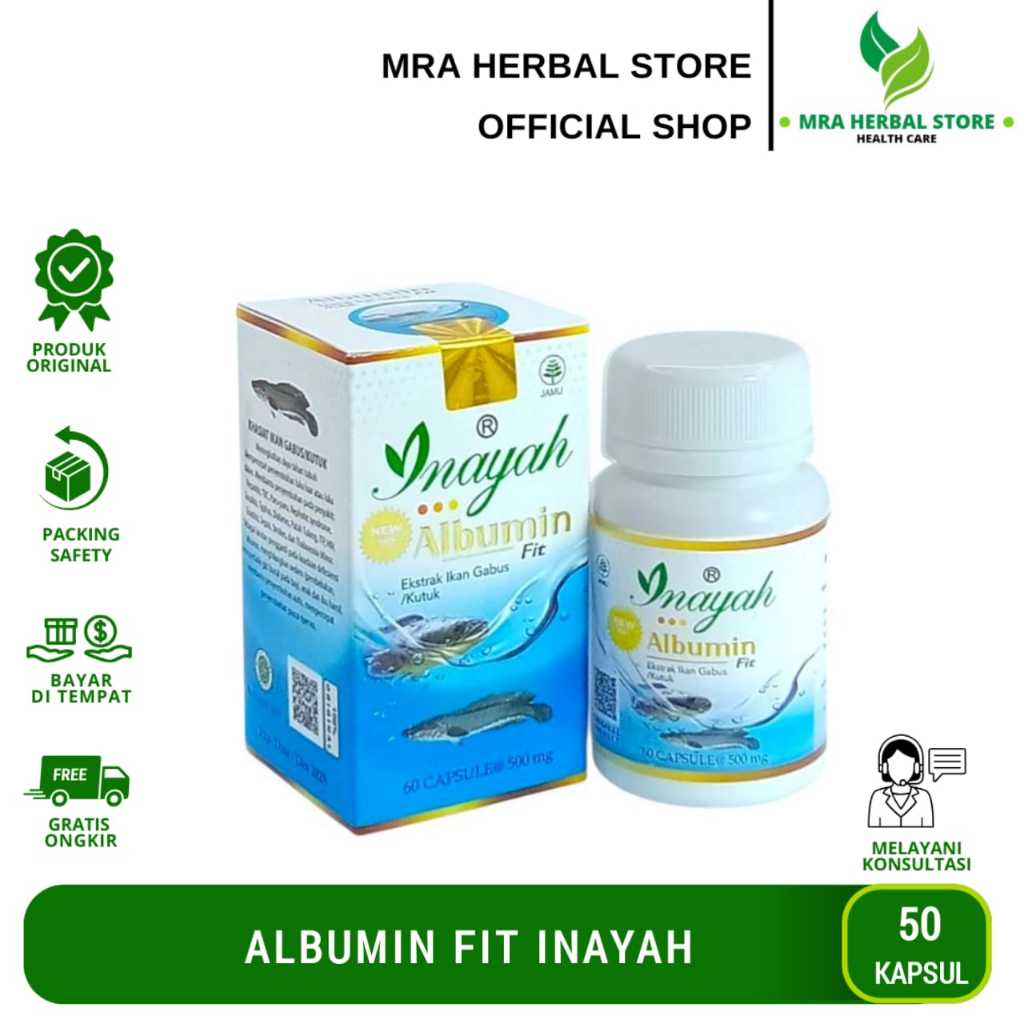 Albumin Fit Inayah 60 Kapsul | Ekstrak Ikan Gabus/Kutuk Albumin Original