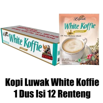 

Kopi Luwak White Koffie Original 1 Dus isi 12 Renteng EXP 2026