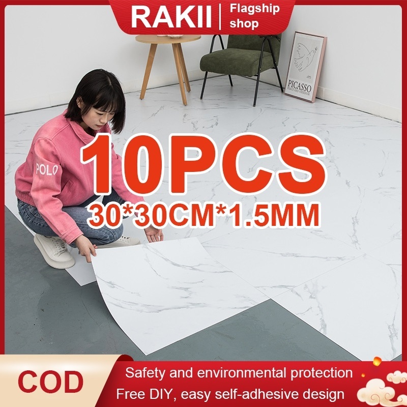 10 pcs Stiker Lantai Vinyl 30x30cm Stiker Lantai PVC Berkualitas Tinggi/Stiker Lantai Vinyl Marmer G