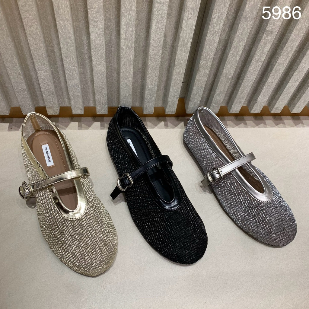 5986 Sepatu Guangzhou Flatshoes Wanita Import