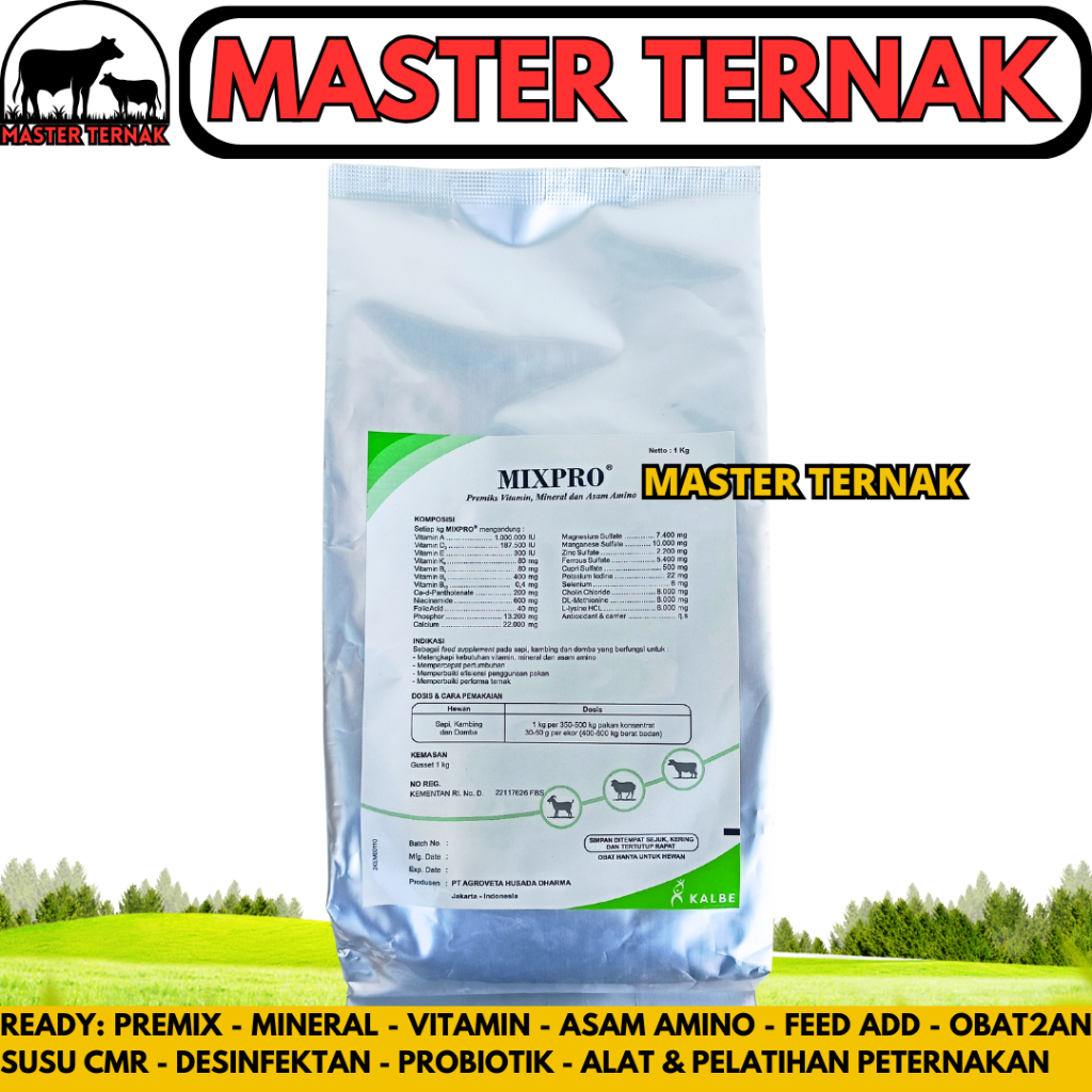 MIXPRO PREMIX SAPI 1 KG - Mix Pro Premix Vitamin Mineral Penggemuk & Pemacu Pertumbuhan Sapi Kambing