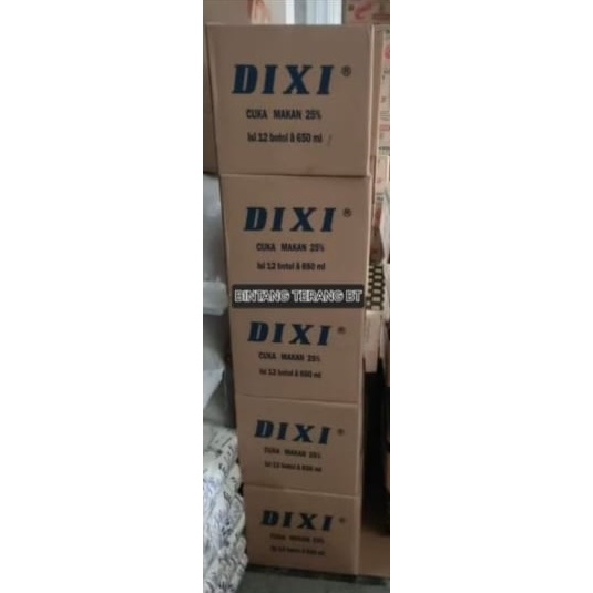 

CUKA MAKAN DIXI 25% 1 Dus Dos Karton isi 12 botol kemasan ukuran 650 ml
