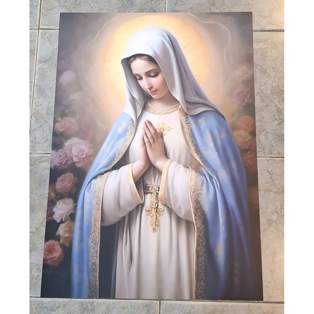 Poster Digital Printing Gambar Yesus / Maria 20x30 inch - Gambar Rohani