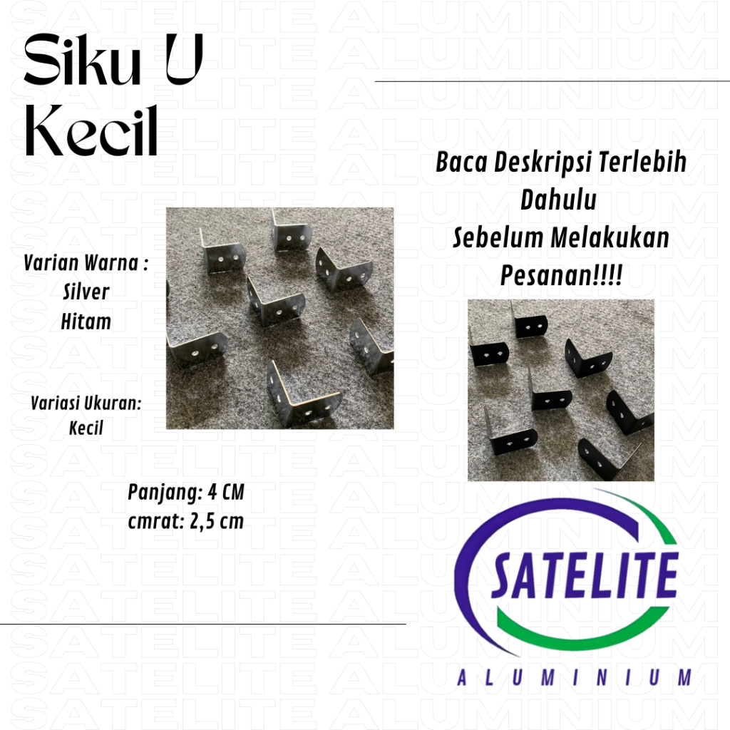 Siku U Kecil / Plat Siku L / Ambalan L Plat Siku / Siku Rak Verseng Hardcase/ Siku Hardcase ZJM27
