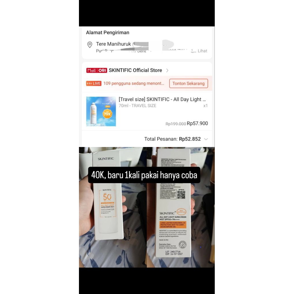sunscreen Skintific