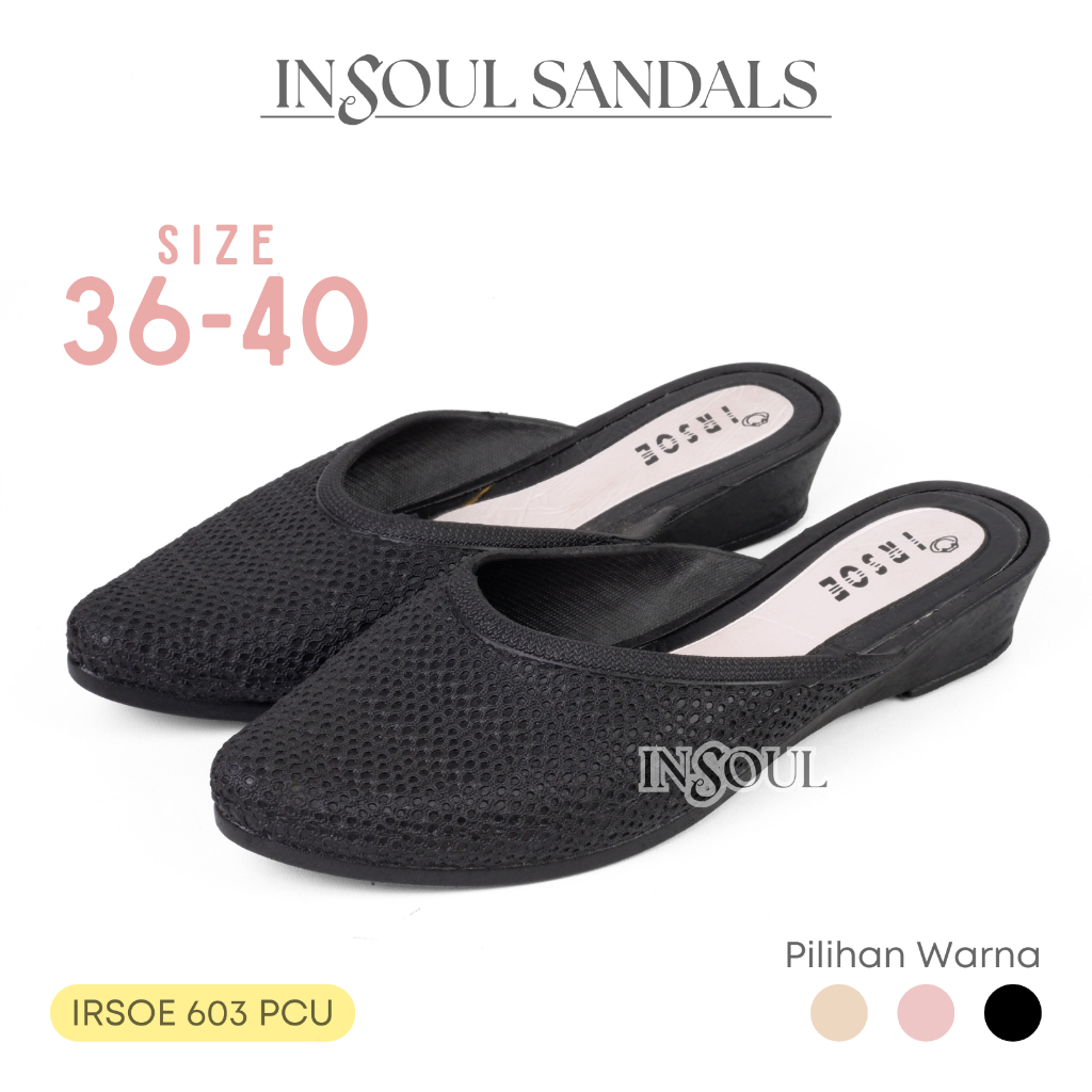 Sandal Slop Slip On Wanita Perempuan Kekinian Korean Style Karet Cantik Irsoe 603 36-40
