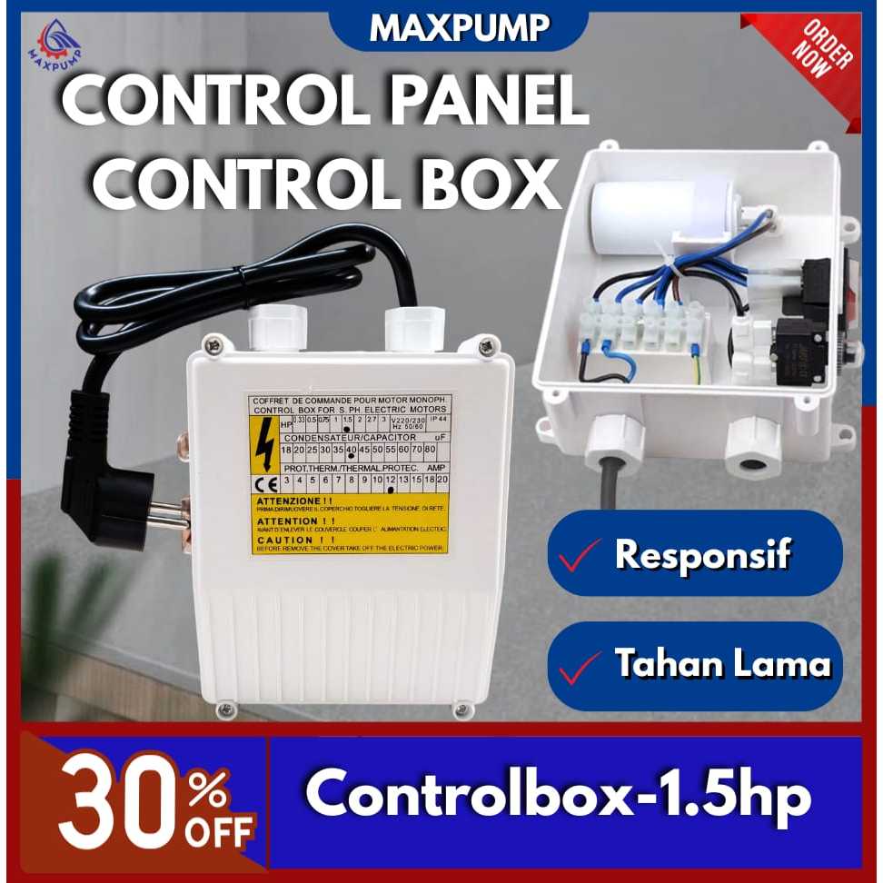 MAXPUMP PANEL CONTROL KONTROL BOX POMPA AIR SATELIT SUBMERSIBLE PUMP 1.5HP / Control Box Pompa Satel