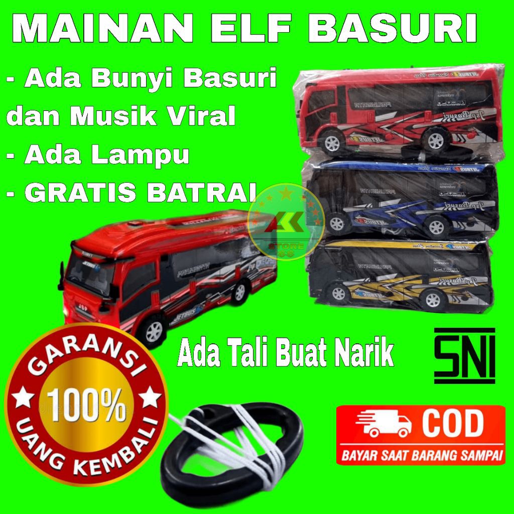 Ready Promo COD Mainan Mobil Mobilan ELF Travel Musik dan Lampu Mobil Elf Mainan Anak Laki Laki Main