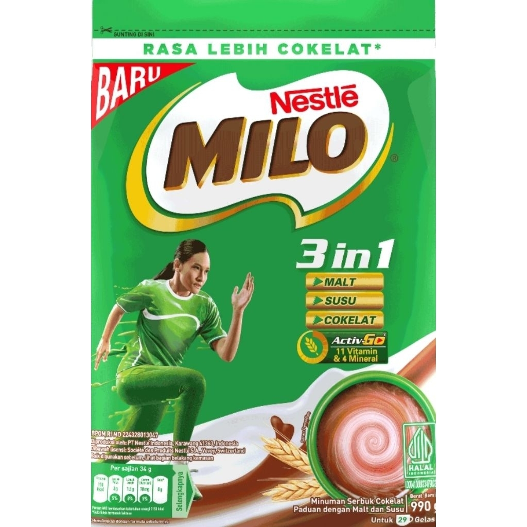 

Milo 3 in 1 Pouch 990 gram