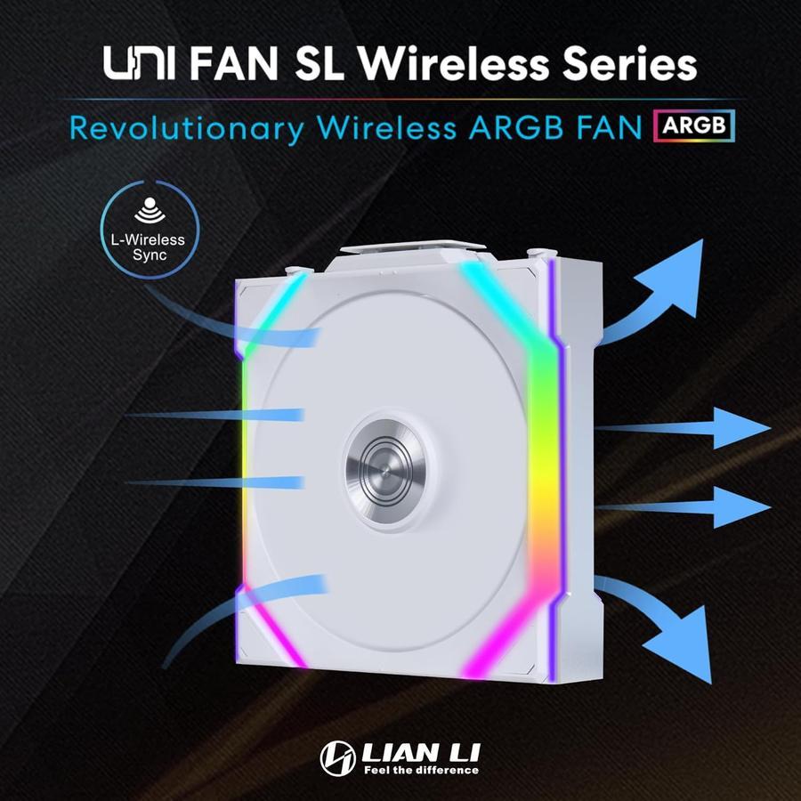 LIAN LI UNI FAN SL WIRELESS 120 WHITE TRIPLE FAN PACK 120MM FAN CASE