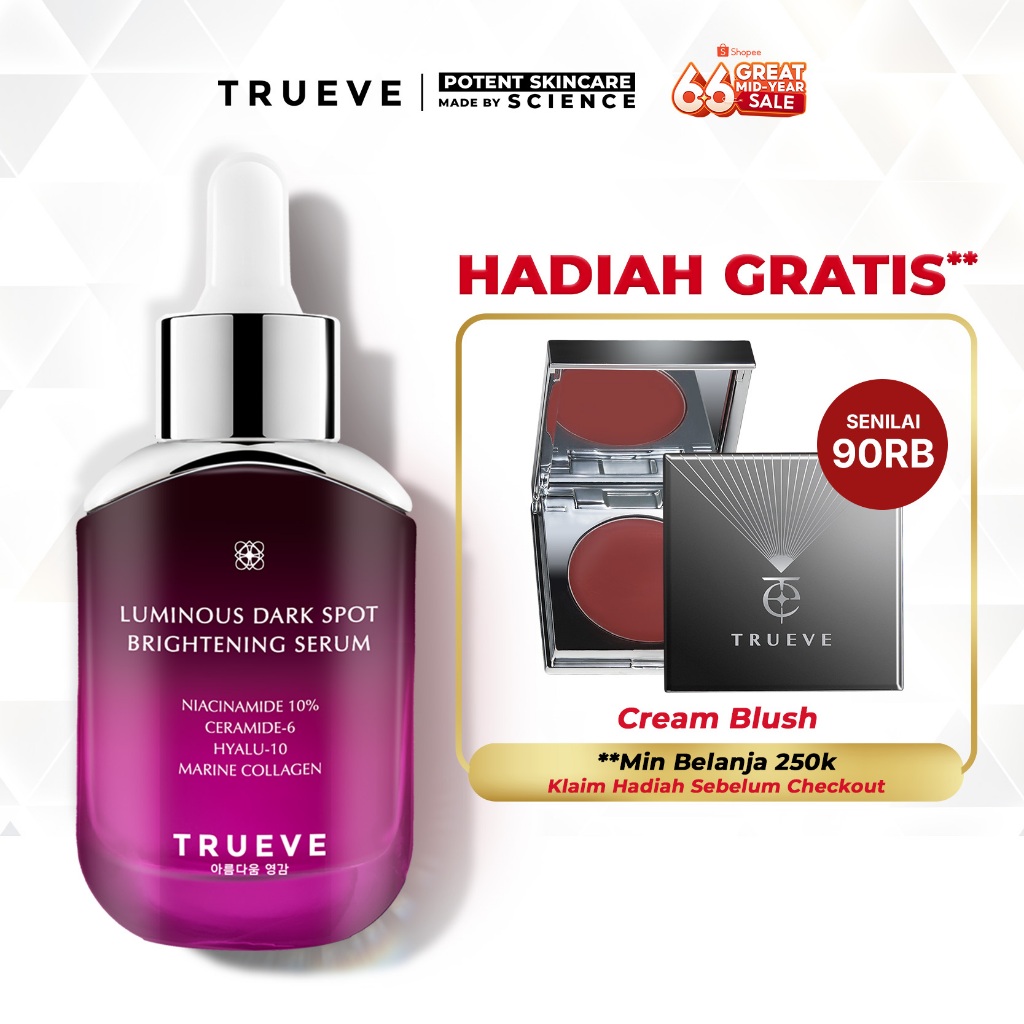 TRUEVE Luminous Dark Spot Brightening Serum - Serum Pencerah Muka dan Penghilang Flek Hitam Menjaga 