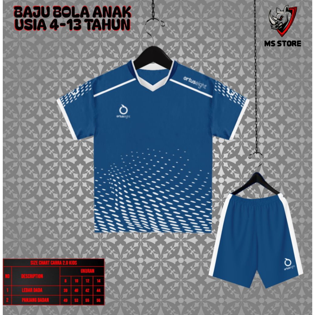 baju bola anak anak satu stel baju dan celana untuk anak laki-laki dan perempuan usia 3-13tahun SD S