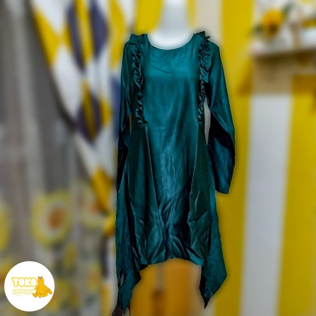tunik hijau botol