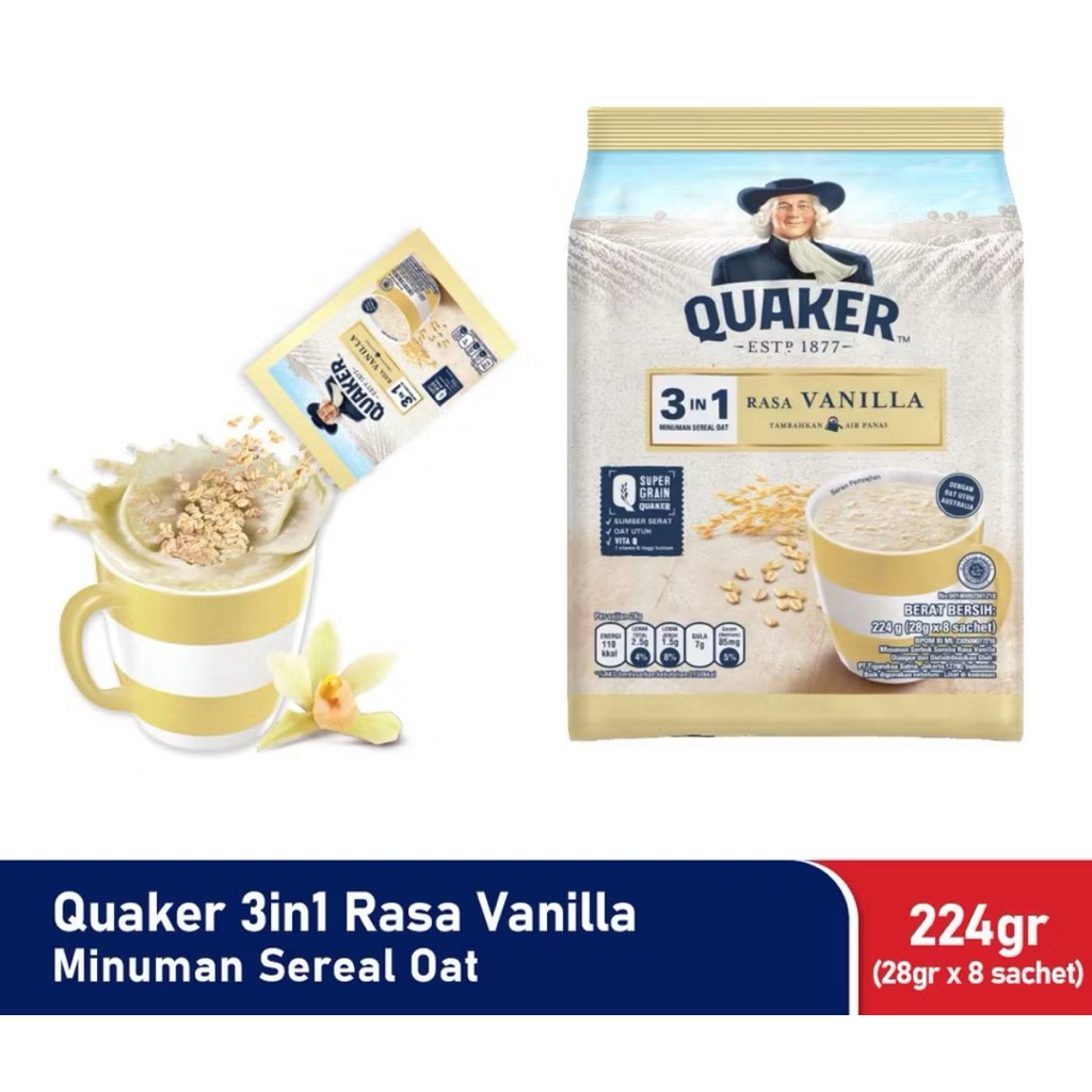 

Quaker 3 in 1 Minuman Sereal Oat 224 gr (8 sachet)