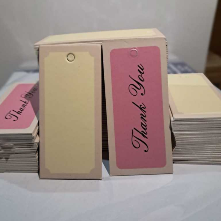 

hang tag tebal 700Gsm MOQ 100pcs/thank you card( kartu ucapan terima kasih ) hangtag/hang tag polos
