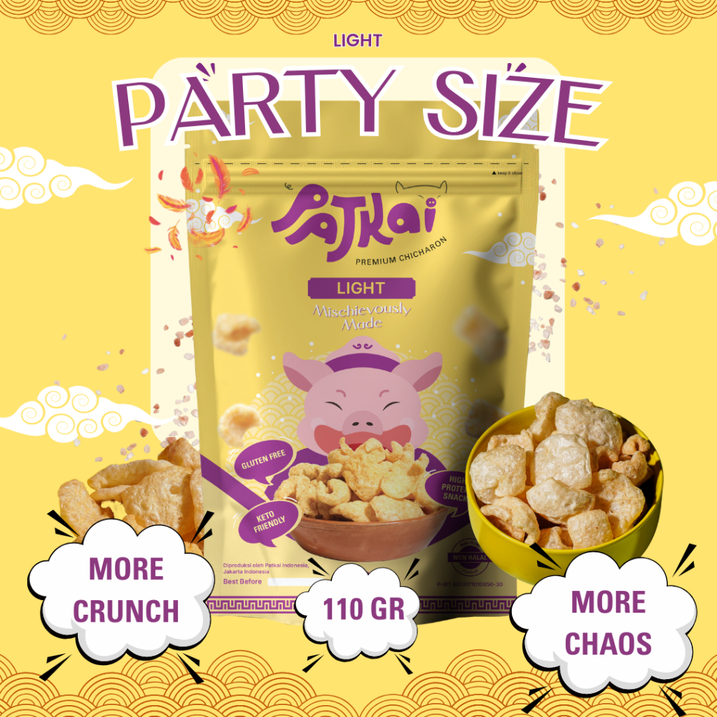 

Patkai Snack Kerupuk Babi Light Flavour Party Pack 110 Gr