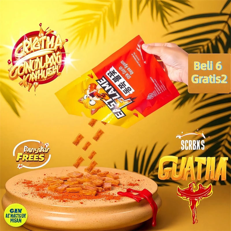 

[HALAL & BPOM] Keripik Pedas Buatan Lokal! Beli 6 Gratis2Snack Renyah Fresh dari Pabrik, Cocok buat Nongkrong & Kantor!