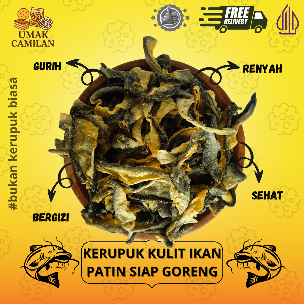 

Kerupuk Kulit Ikan Patin Mentah Asli Gurih & Renyah – Camilan Khas – Siap Goreng1 Kg