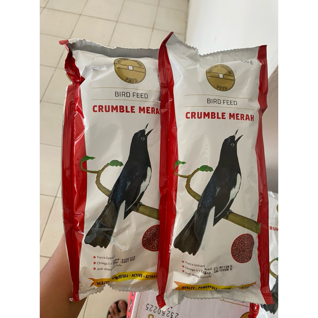 Pakan burung Gold Coin Crumble Merah