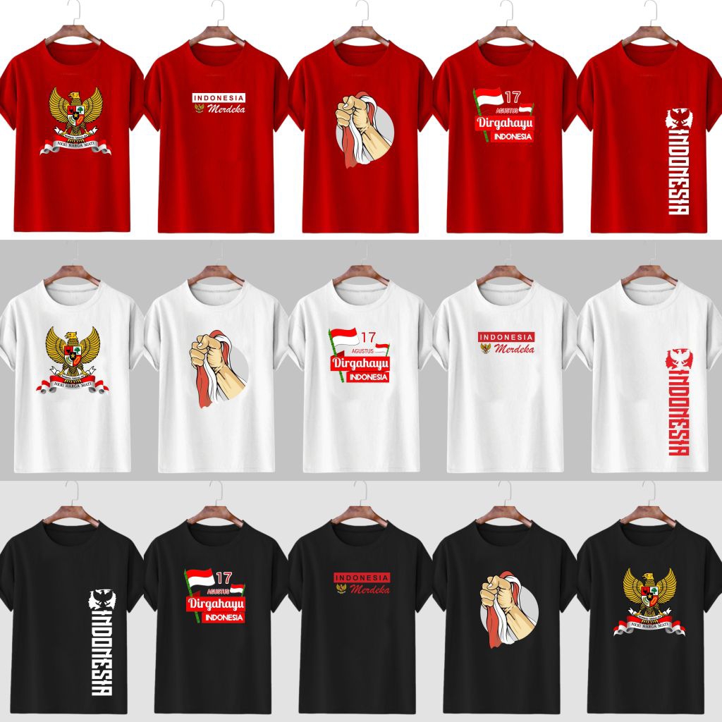 (5 Motif) Baju DEWASA Cowok Cewek 17 Agustus 2025 / TSHIRT KAOS 17 AGUSTUS 2025 PRIA WANITA DEWASA /