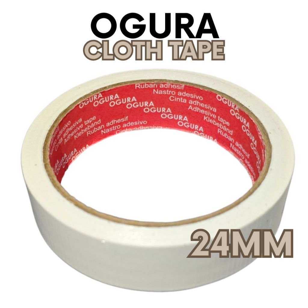 

OGURA Cloth Tape 1 Inci x 12 PUTIH BERSIH lakban kain economis