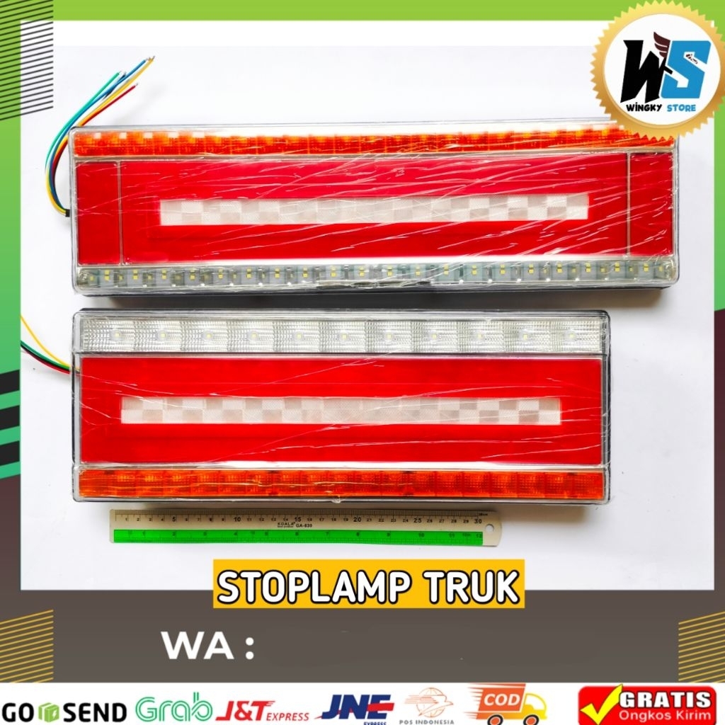 Stoplamp Truk  Canter Kotak 12-24 Volt/Lampu Stopan Belakang Truk Kotak