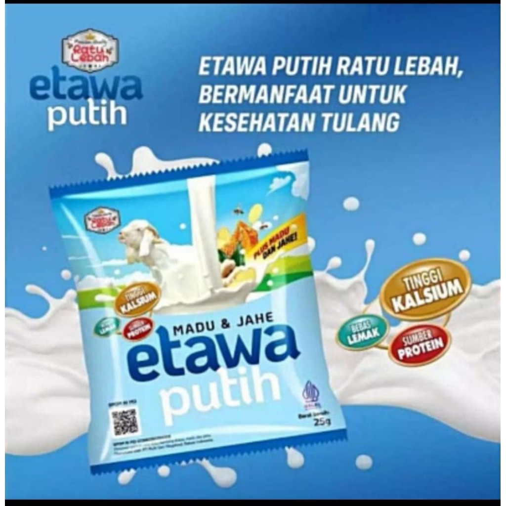 

Susu kambing etawa ratu lebah | susu etawa putih madu jahe 10 sachet