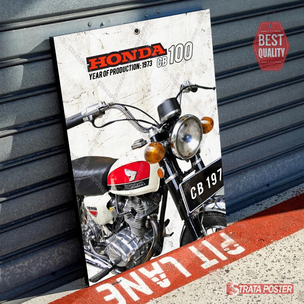 Hiasan dinding aesthetic Poster motor honda cb 100