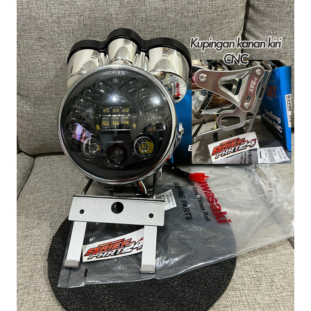 FULLSET LAMPU BULAT NINJA SS R 150 LENGKAP HEAD LAMP REFLEKTOR ISI DAYMAKER BATOK LAMPU BELAKANG BRA