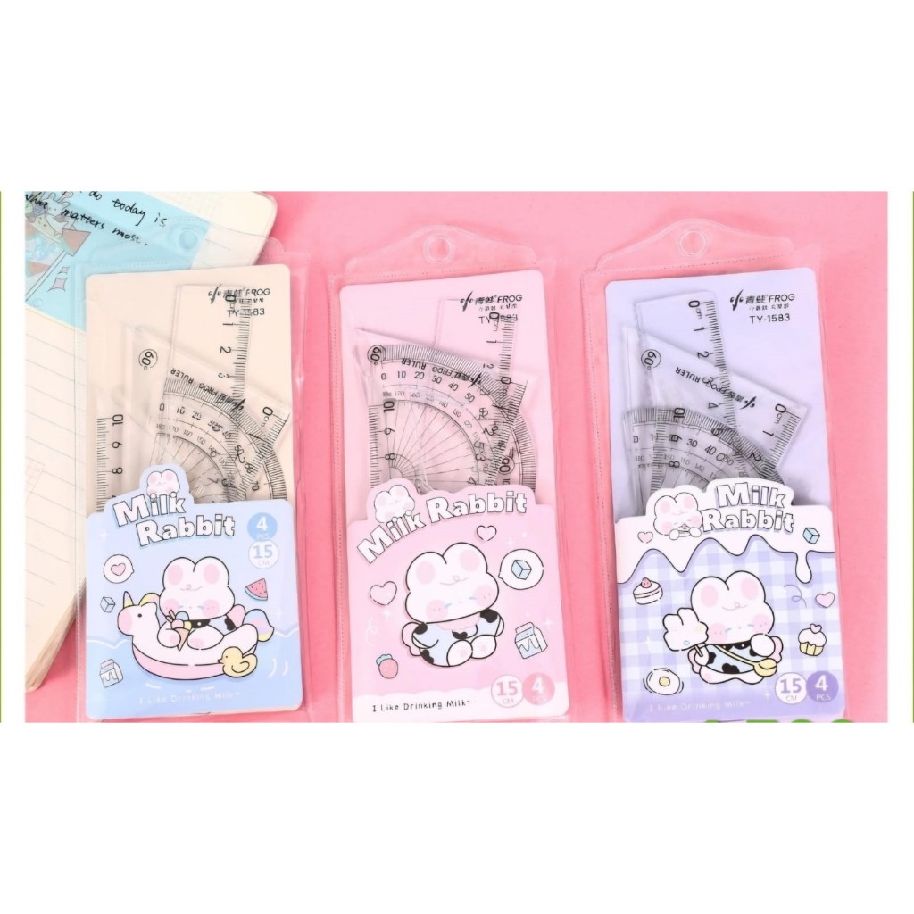

Penggaris Mistar Set Anak 15 cm + Dompet Lucu Geometric Set Ruler Plastik