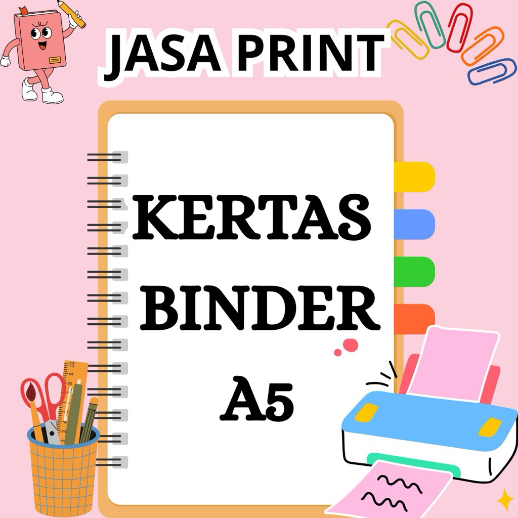 

JASA PRINT BINDER LOOSELEAF A5 (Free packing alas kardus depan belakang