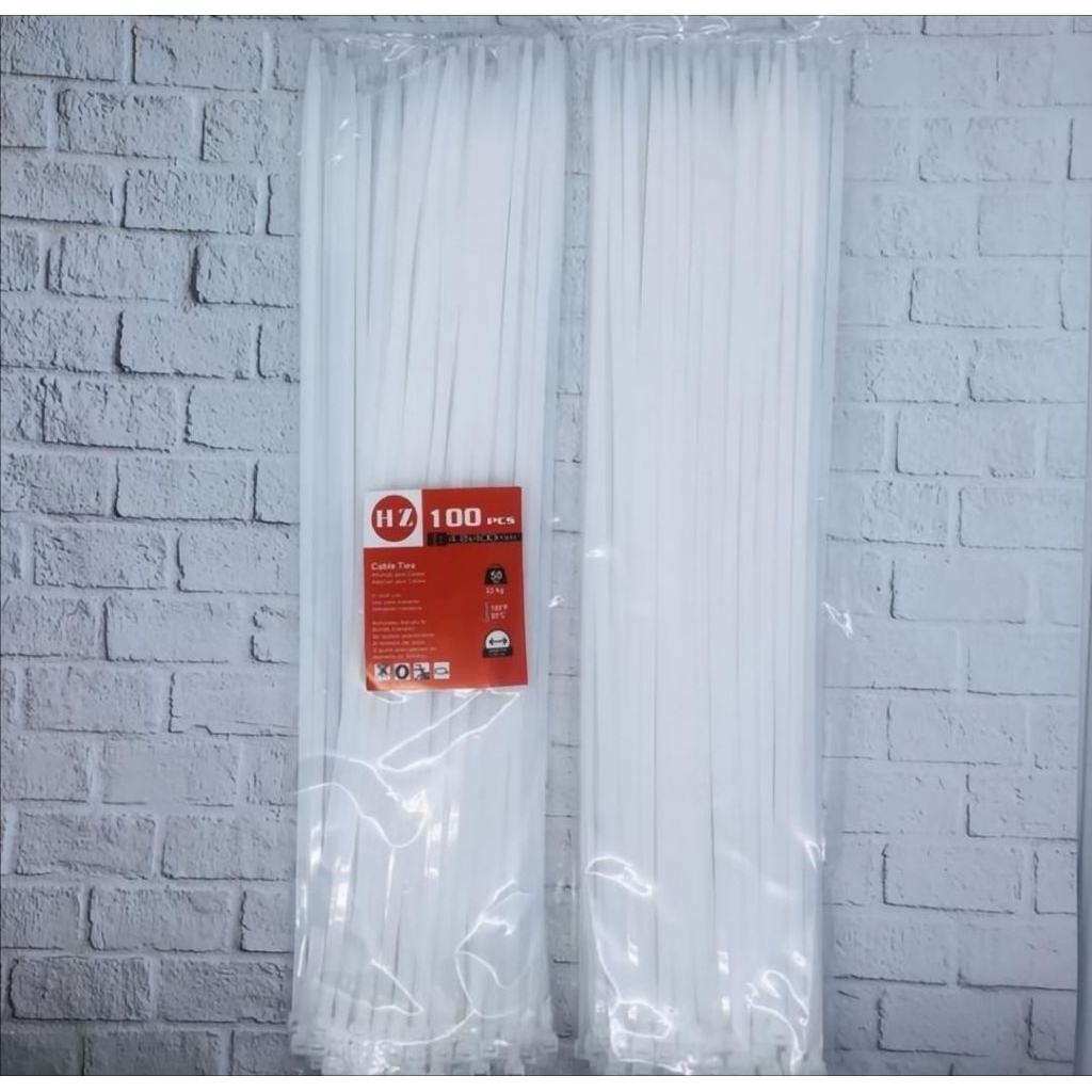 

HZ Cable Ties 4,8 x 400 mm PUTIH / HITAM - Kabel Ties 1 PACK ISi 100 Pcs