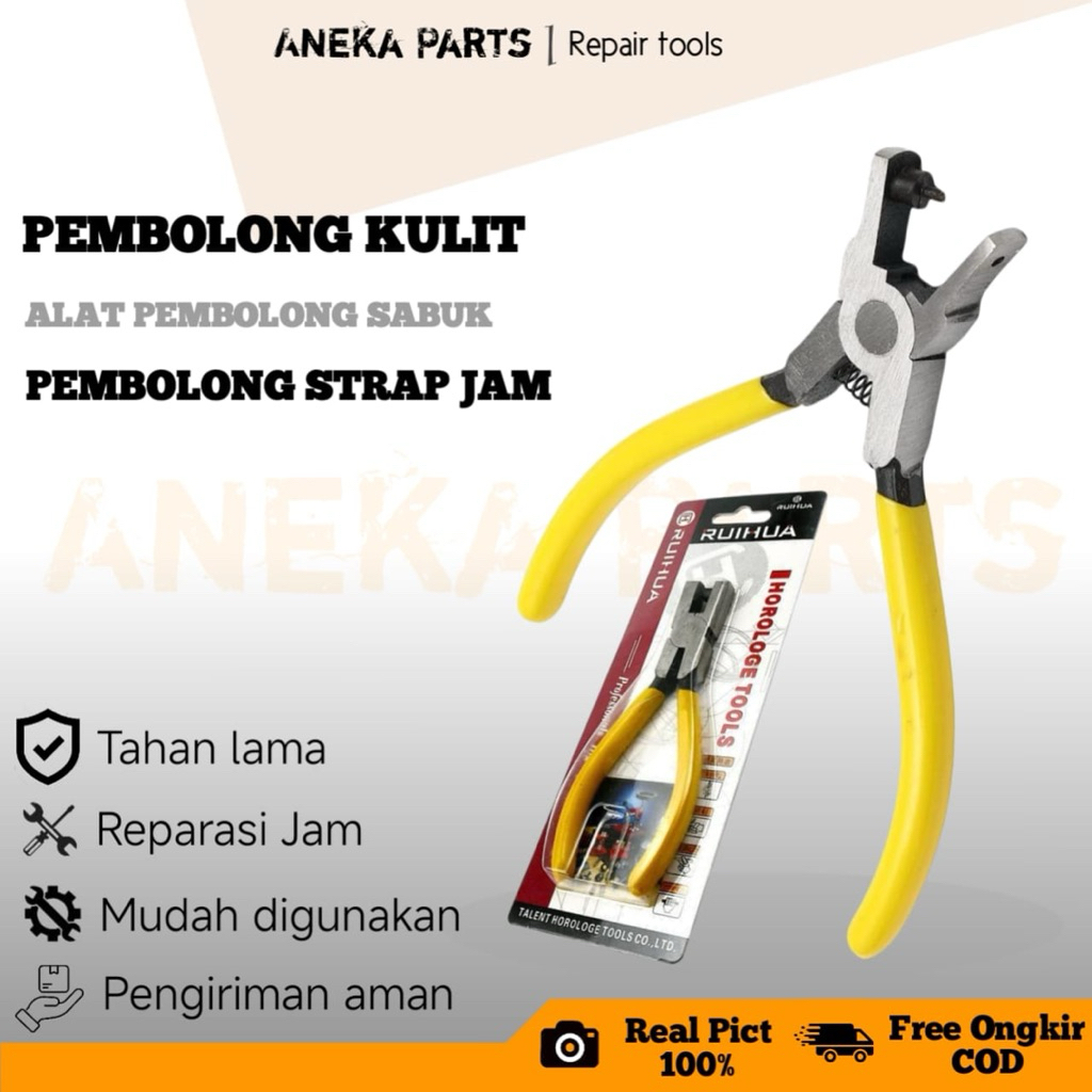 Alat pembolong strap jam tangan bulat, alat pembolong sabuk