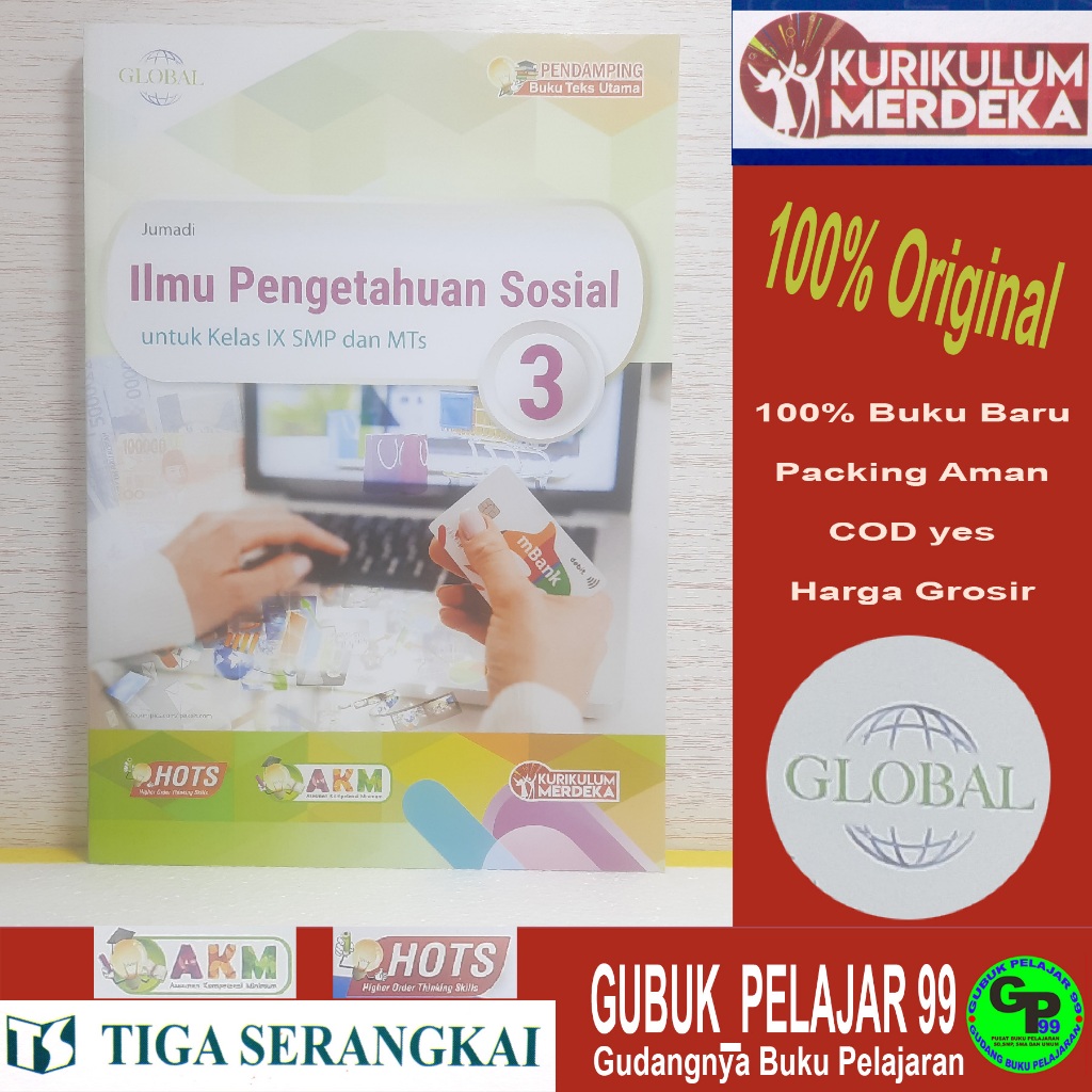 Ilmu Pengetahuan Sosial ( IPS ) Kelas 9 SMP Kurikulum Merdeka PT Tiga Serangkai (GLOBAL) CP Terbaru 