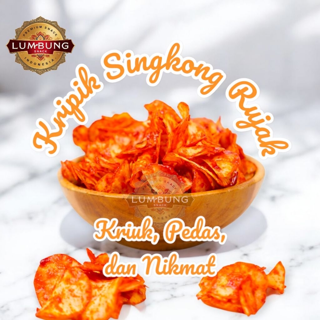 

Camilan Snack Keripik Singkong Rujak 250G Pedas Nikmat