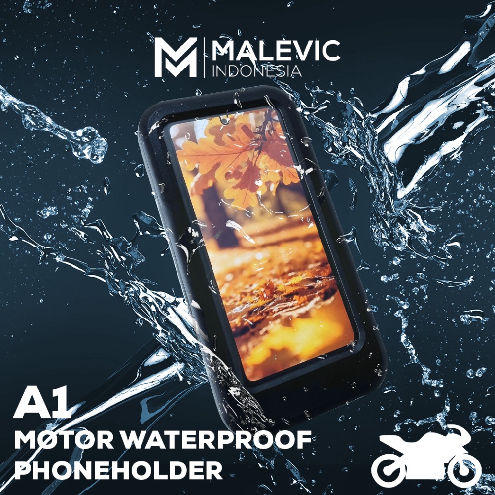 Malevic Phone Holder A1  Waterproof Anti Air  Phone Holder Motor Besi  Kuat  Anti Air KODE P6N5