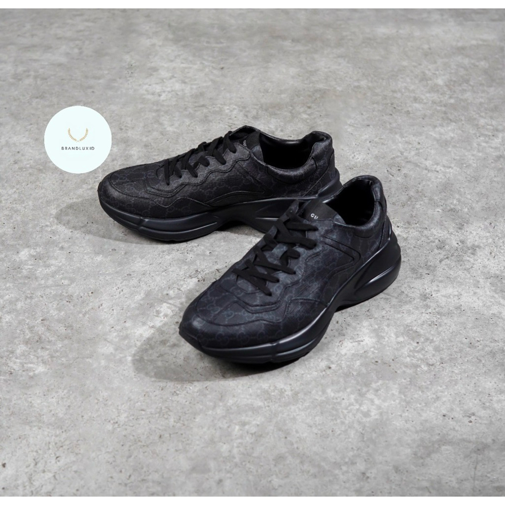 Gucci GG Rhyton Monogram Sneaker in Black
