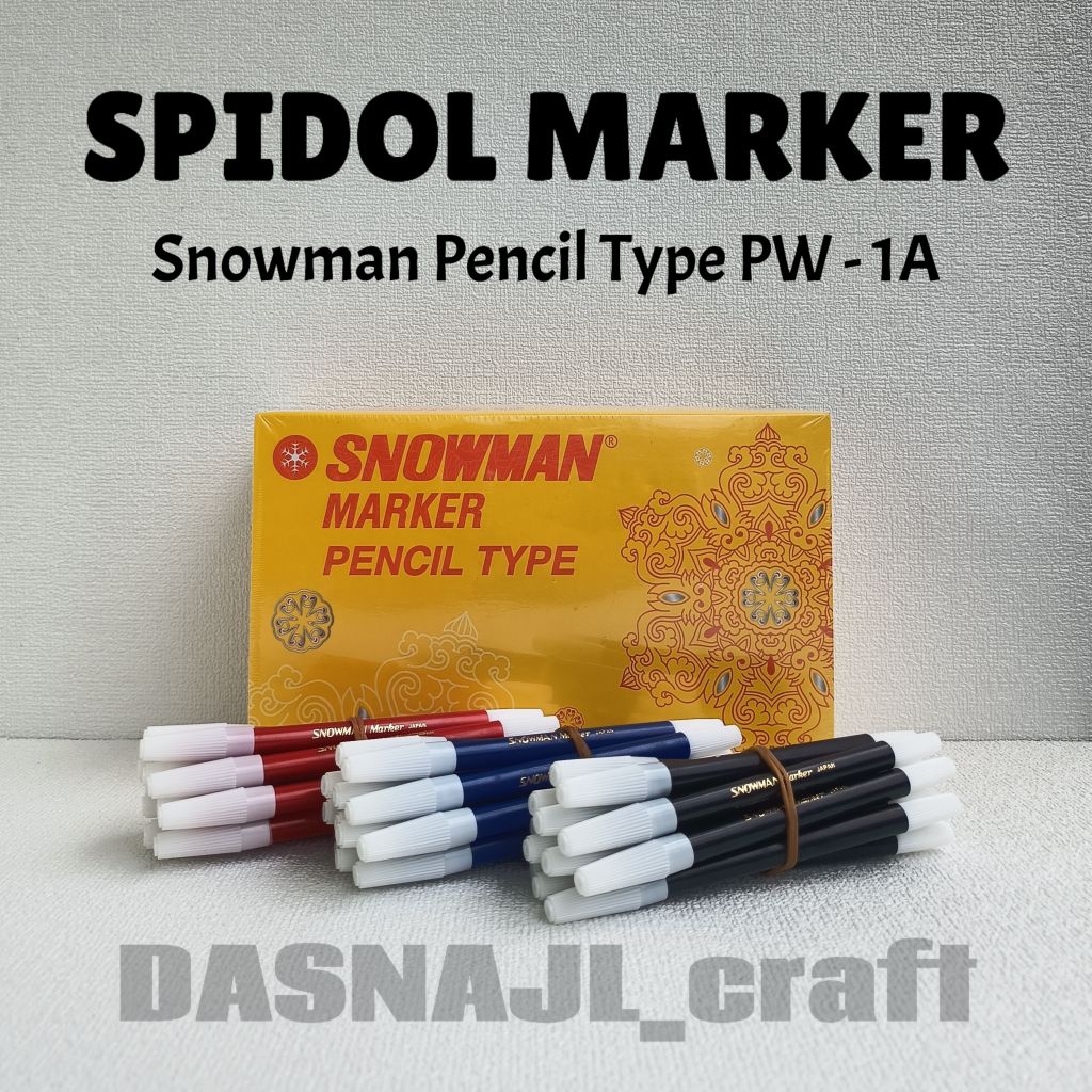 

( 12 pcs ) Spidol Kecil Snowman PW 1A Snowman Marker PW 1A Pencil Type