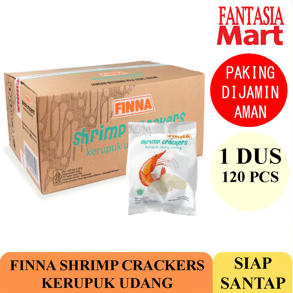 

FINNA SHRIMP CRACKERS KERUPUK UDANG GORENG DUS 120 PCS FANTASIA DENGAN PAKING AMAN