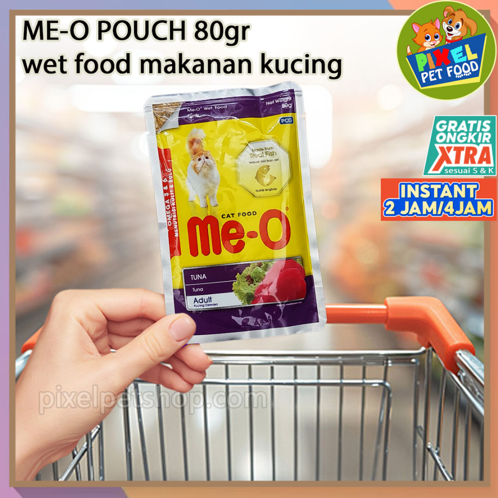 ME-O 80 gr, wet food Pouch  80 gr, makanan basah kucing Meo di Pixel petshop