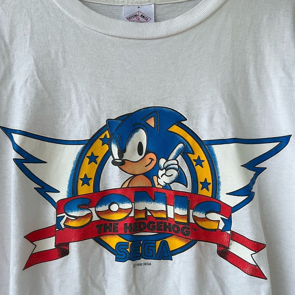 Vintage 1992 Sonic the Hedgehog T Shirt Kaos 90s Single Stitch Game Sega Playstation Street Fighter 