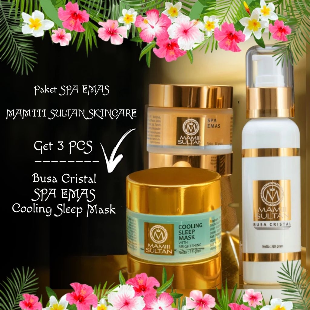 MAMIII SULTAN - [BUNDLING] PAKET SPA EMAS ( Busa Crystal -SPA Emas - Cooling Sleep Mask ) Get 3 PCS