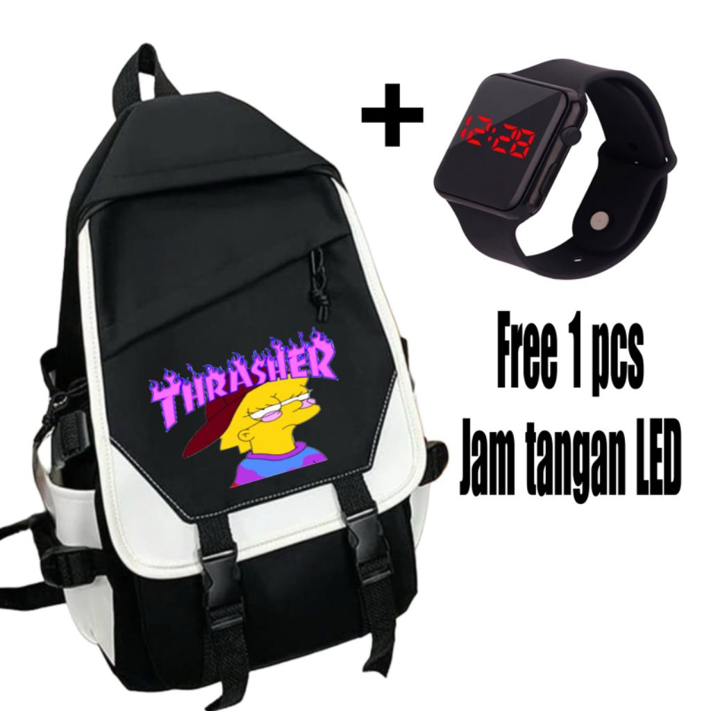 Tas Anime Terkeren-Tas Anime THRASHER Untuk Anak Laki Laki-Tas Sekolah Anak Laki Laki Dan Perempuan 