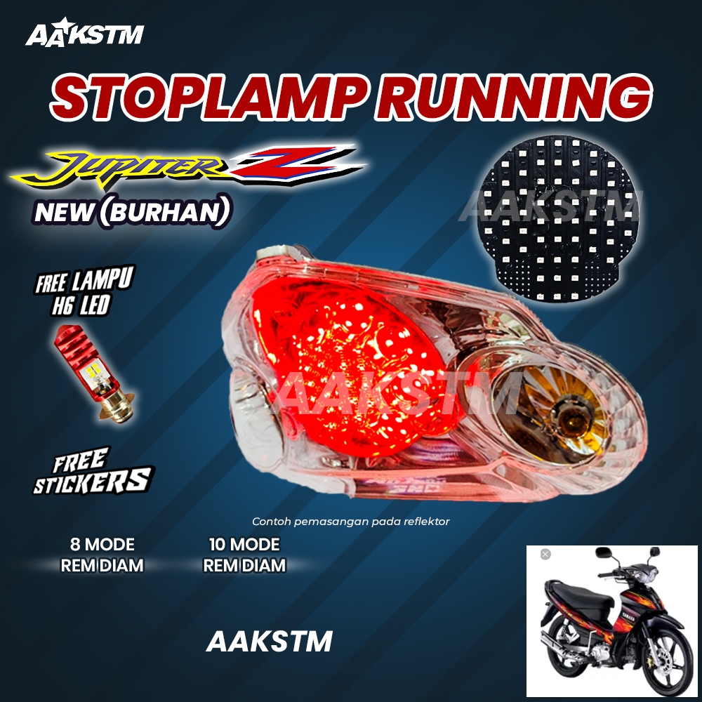 Stoplamp Running Led Jupiter Z Burhan Lampu Rem 8 10 Mode Variasi Aa Kstm