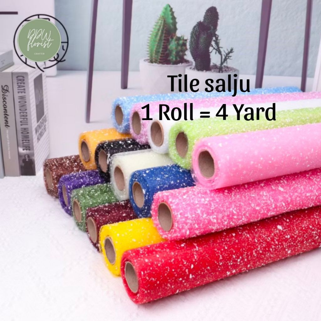 

1 ROLL TILE SALJU WRAPPING 50cm x 4 yard Bungkus Buket
