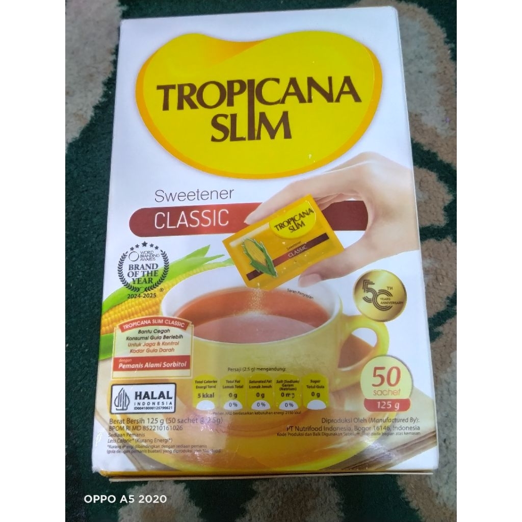 

Tropicana slim sweetener classic 50 sachet