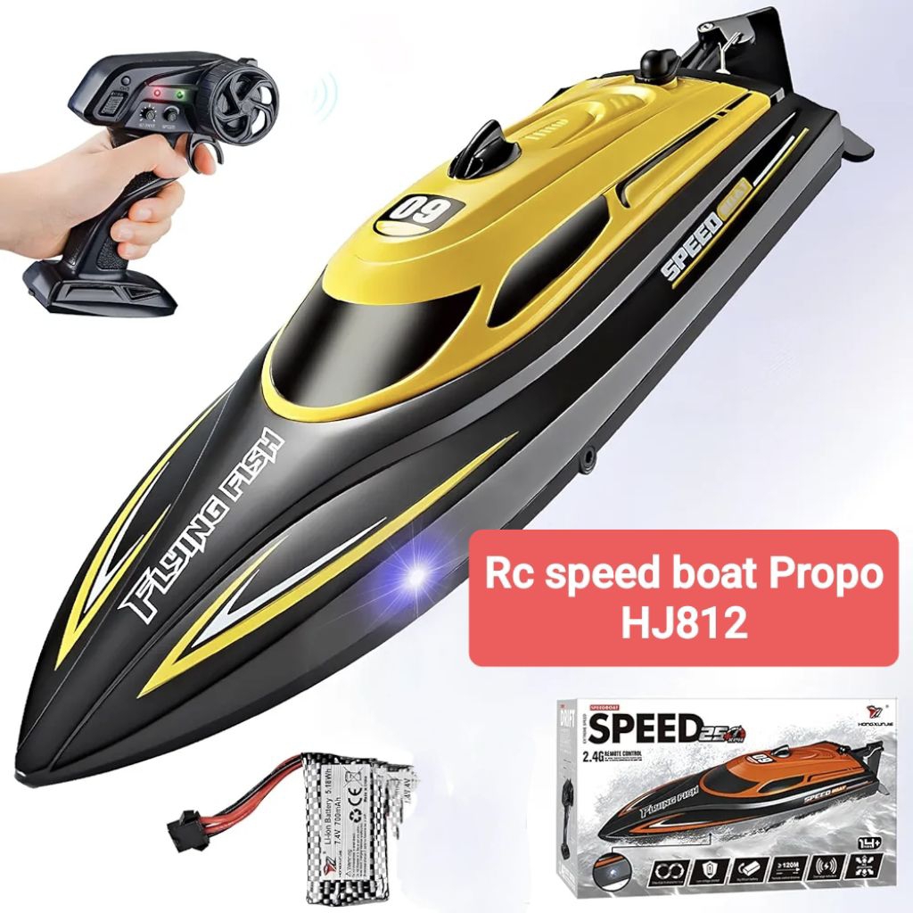 Rc speedboat kapal perahu kencang HJ812 full propo bisa atur kecepatan