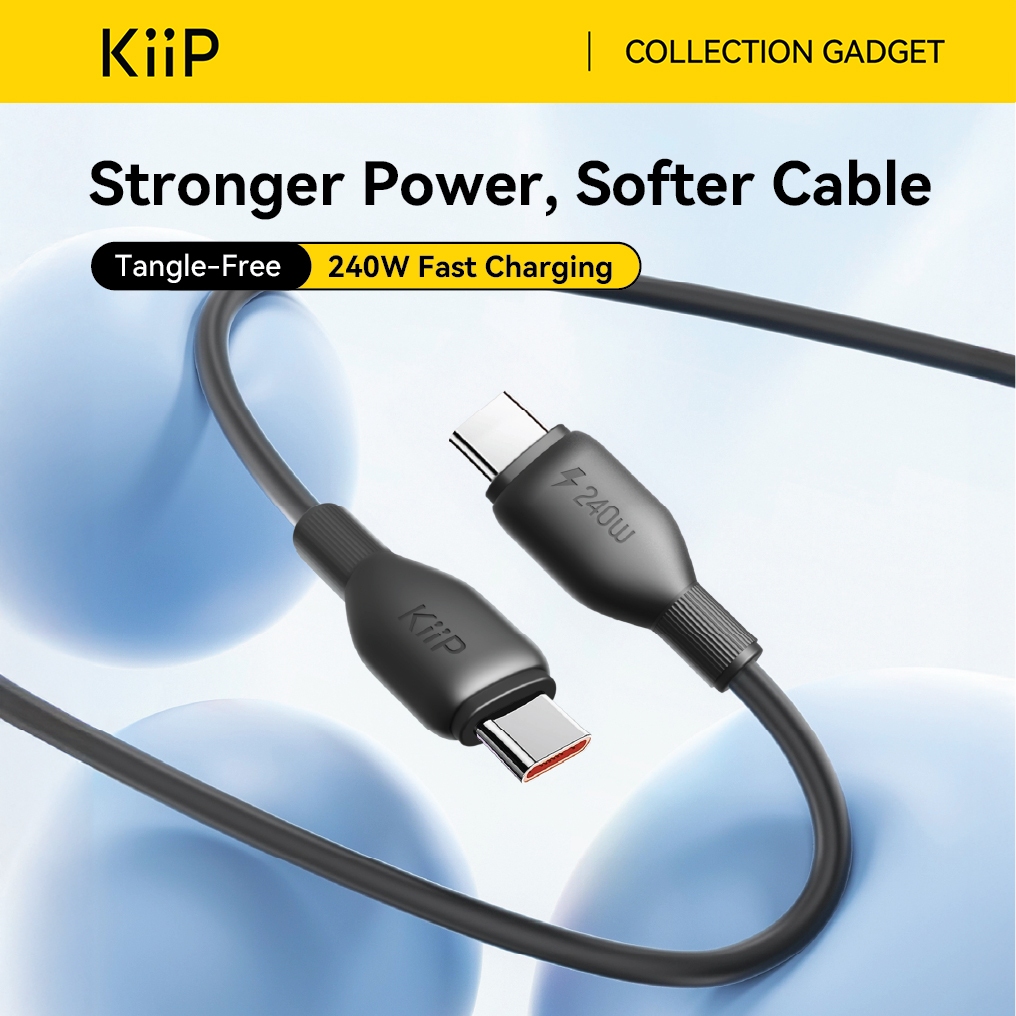 KiiP Kabel Data Fast Charging C To C /Type-C IP Up To 240W PD 35W Cable Charger Android iPhone 2M