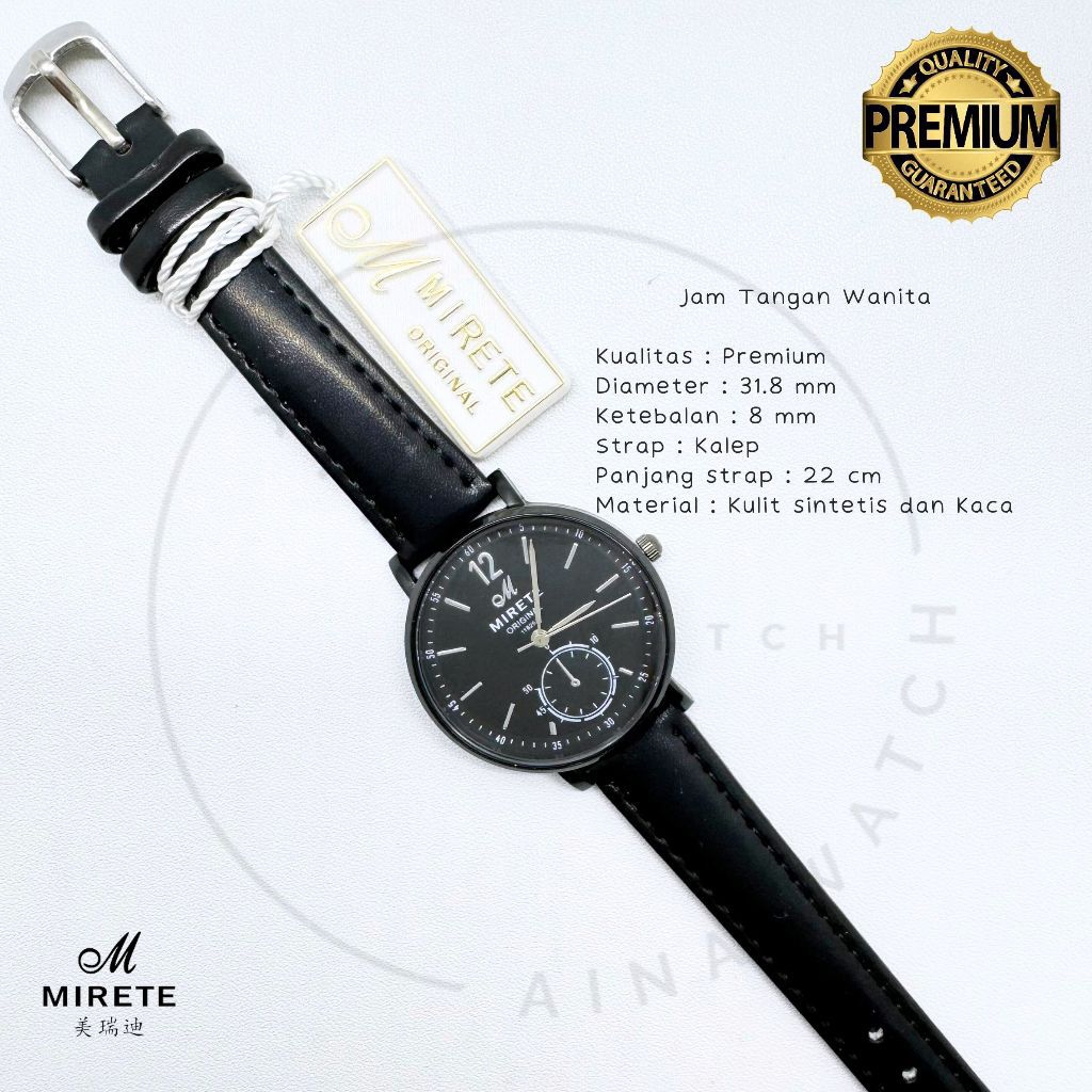 jam tangan mirete kulit wanita