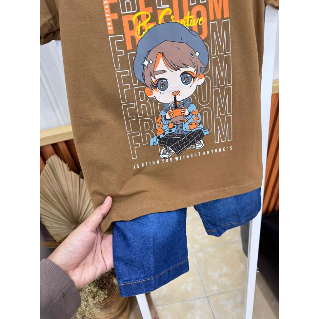 SETELAN ANAK LAKI LAKI CELANA LEVIS PENDEK